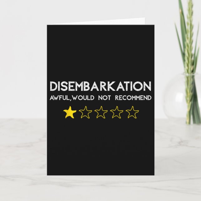 Disembarkation Awful Would Not Recommend Funny Cru Card (Front)