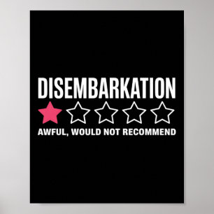 Disembarkation Awful Would Not Recommend Funny Cru Poster
