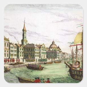 Disembarking of the English Troops Square Sticker