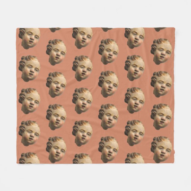 Disembodied Cherub Head Fleece Blanket (Front (Horizontal))