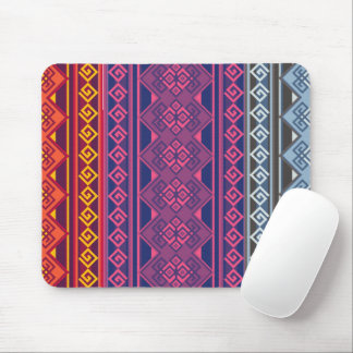 Diseño Andino Azul, Naranja y Magenta Mouse Pad