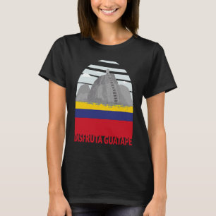 Disfruta Guatape Colombia Skyline Silhouette Outli T-Shirt