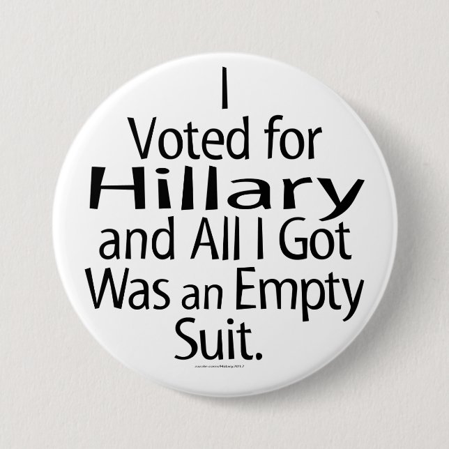 Disgruntled Hillary Supporter 3 Inch Round Button (Front)