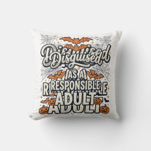 Disguised as a Responsible Adult Halloween Vector Throw Pillow