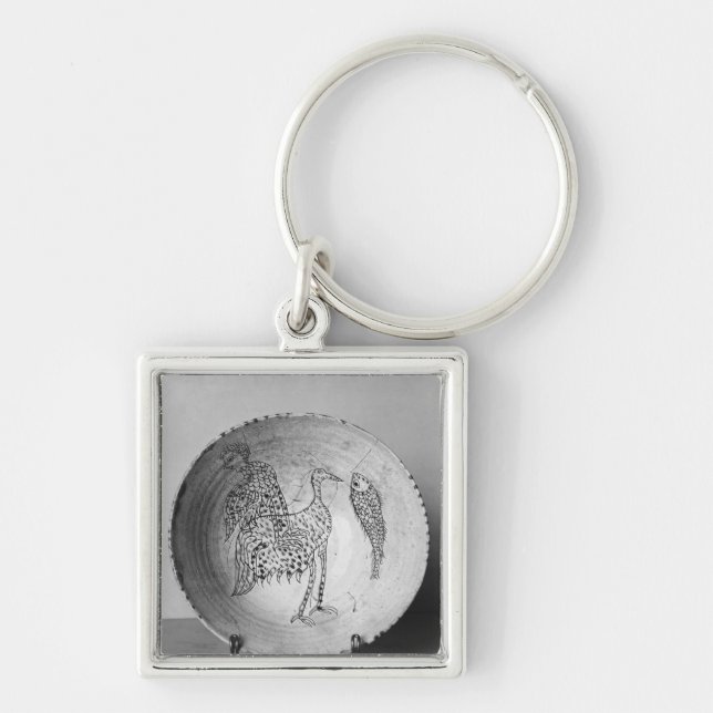 Dish decorated with birds keychain (Front)