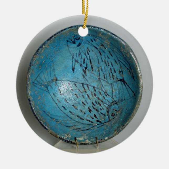 Dish decorated with fish (faience) ceramic ornament (Front)