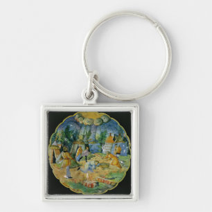Dish depicting the gathering of manna keychain