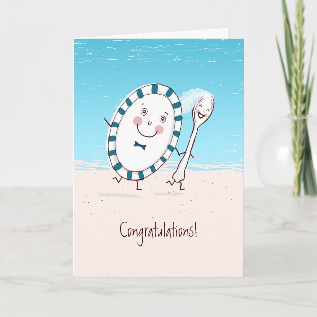 Dish & Spoon Wedding Congratulations Card (Front)