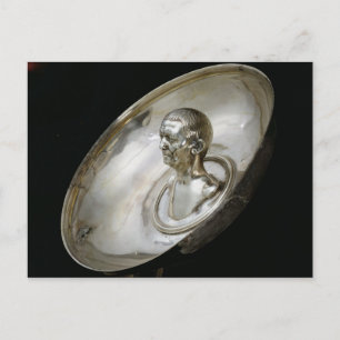 Dish with the bust of a man inside postcard