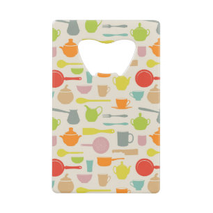 Dishes Pattern Credit Card Bottle Opener