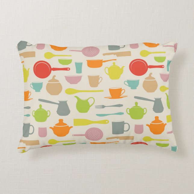 Dishes Pattern Decorative Pillow (Front)
