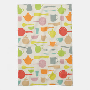 Dishes Pattern Kitchen Towel