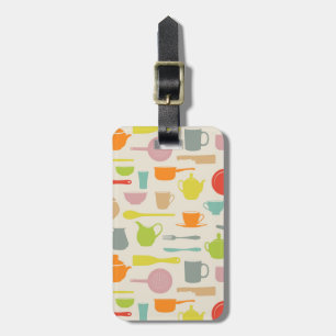 Dishes Pattern Luggage Tag