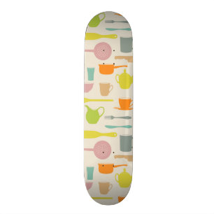 Dishes Pattern Skateboard