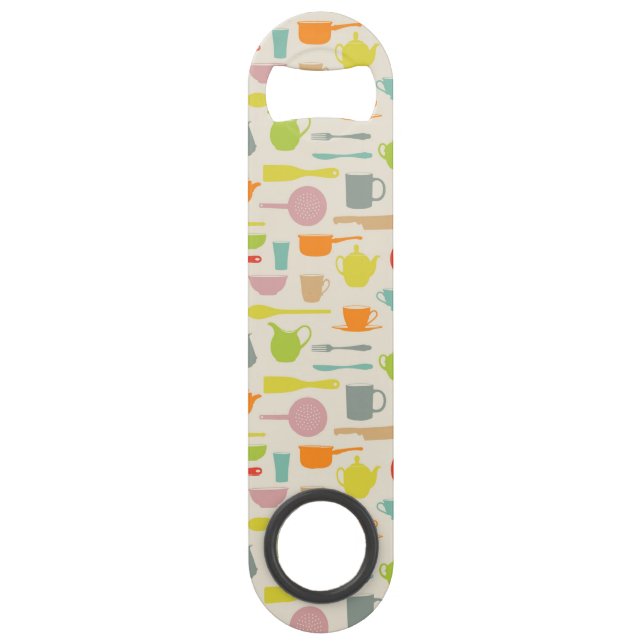 Dishes Pattern Speed Bottle Opener (Front)