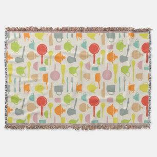 Dishes Pattern Throw Blanket