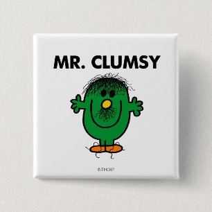 Dishevelled Mr. Clumsy 2 Inch Square Button