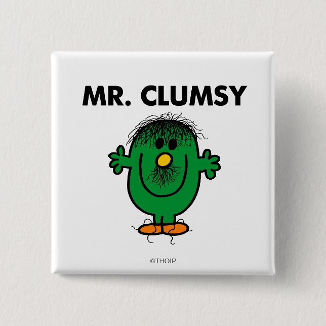 Dishevelled Mr. Clumsy 2 Inch Square Button (Front)