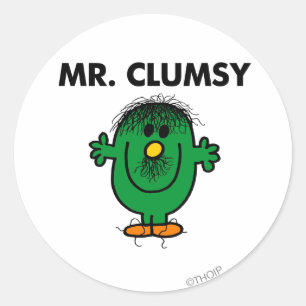 Dishevelled Mr. Clumsy Classic Round Sticker