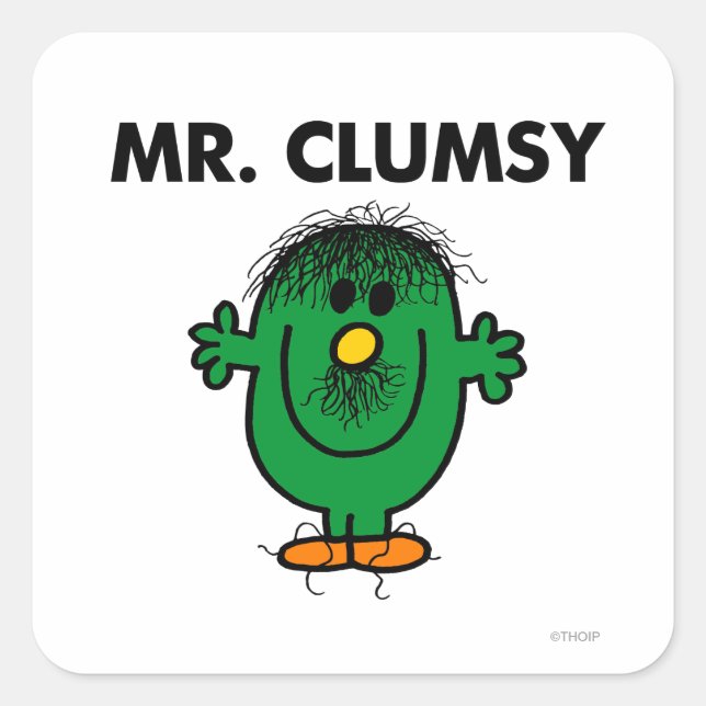 Dishevelled Mr. Clumsy Square Sticker (Front)