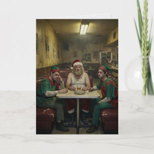 Dishevelled Santa Diner Dark Humour Card