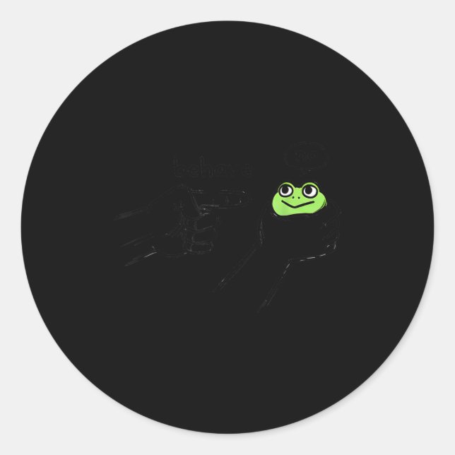 Dishonest Frog Funny Frog Meme Behave No Cartoon D Classic Round Sticker (Front)