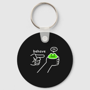 Dishonest Frog Funny Frog Meme Behave No Cartoon D Keychain