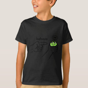 Dishonest Frog Funny Frog Meme Behave No Cartoon D T-Shirt