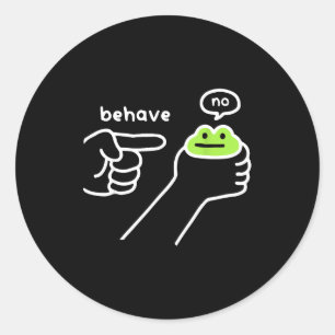 Dishonest Frog Funny Frog Meme Behave No Cartoon M Classic Round Sticker