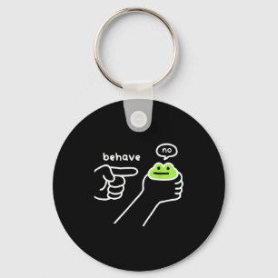 Dishonest Frog Funny Frog Meme Behave No Cartoon M Keychain
