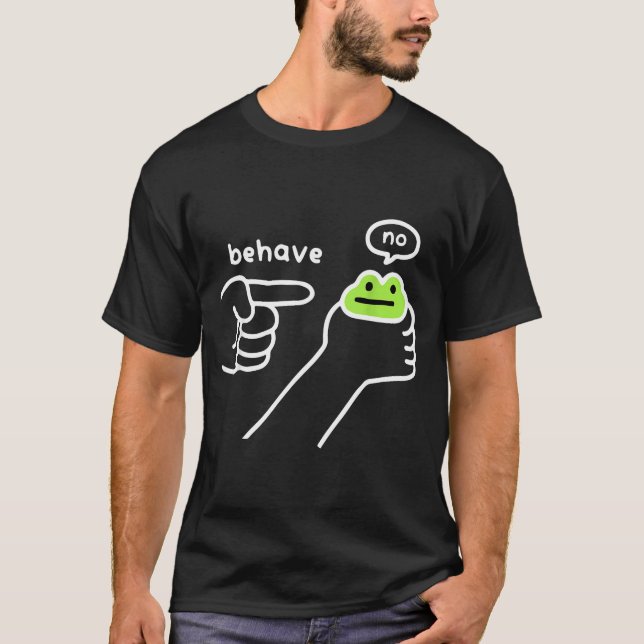 Dishonest Frog Funny Frog Meme Behave No Cartoon M T-Shirt (Front)