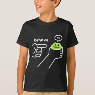 Dishonest Frog Funny Frog Meme Behave No Cartoon M T-Shirt