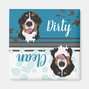 Dishwasher Clean Dirty Bernese Mountain Dog  Magnet