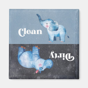 Dishwasher Clean Dirty Dishes Office Home Elephant Magnet