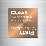 Dishwasher Clean Dirty Magnet Funny Copper Metal<br><div class="desc">This fun kaleidoscope design was created by digitally altering one of my unique fluid acrylic paintings. It may be personalized by clicking the customize button and changing the name, initials or words. You may also change the text colour and style or delete the text for an image only design. Contact...</div>
