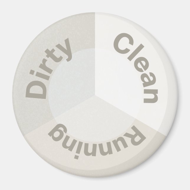 Dishwasher Clean Dirty Running Reversible Kitchen Magnet (Front)