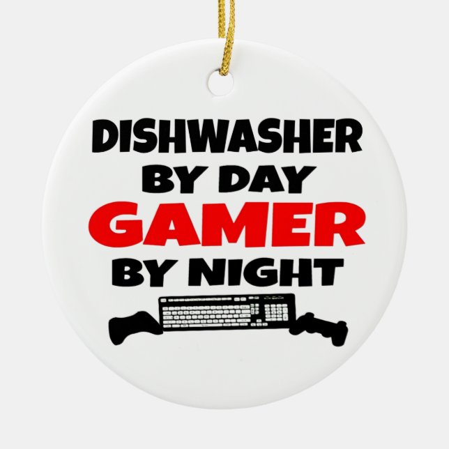 Dishwasher Gamer Ceramic Ornament (Front)
