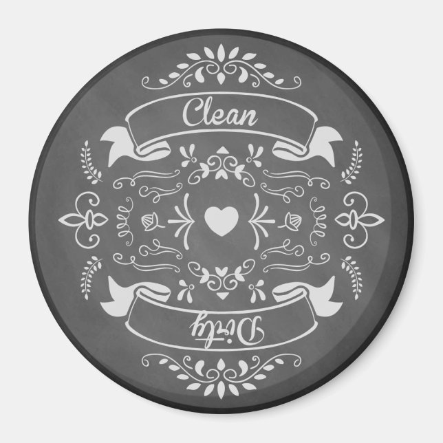 Dishwasher Kitchen Dishes Clean Dirty Chalkboard Magnet (Front)