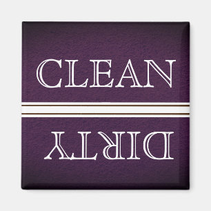 Dishwasher Magnet Clean and Dirty Brown & White