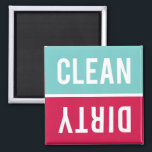 Dishwasher Magnet CLEAN | DIRTY - Blue Red<br><div class="desc">Crystal blue and red CLEAN | DIRTY magnets.  Just reverse or flip the magnet to clean or dirty on the front of the dishwasher to inform your family about the dishes inside.  Simple modern design.</div>