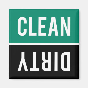 Dishwasher Magnet CLEAN   DIRTY - Emerald & Black