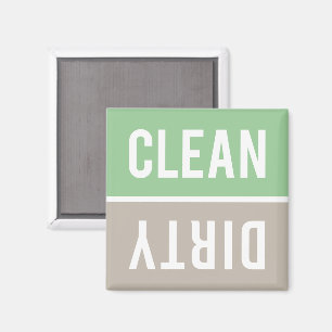 Dishwasher Magnet CLEAN   DIRTY - Green Taupe