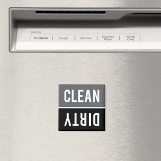 Dishwasher Magnet CLEAN | DIRTY - Grey and Black