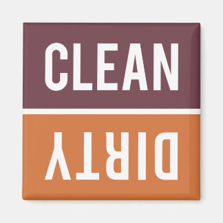 Dishwasher Magnet CLEAN | DIRTY - Orange Burgundy