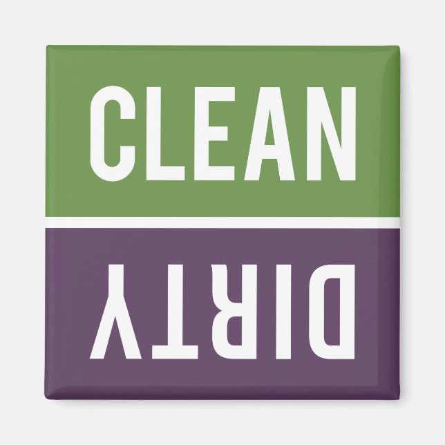 Dishwasher Magnet CLEAN | DIRTY - Purple & Green (Front)