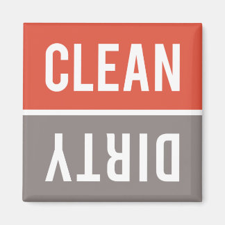 Dishwasher Magnet CLEAN | DIRTY - Red Orange Grey