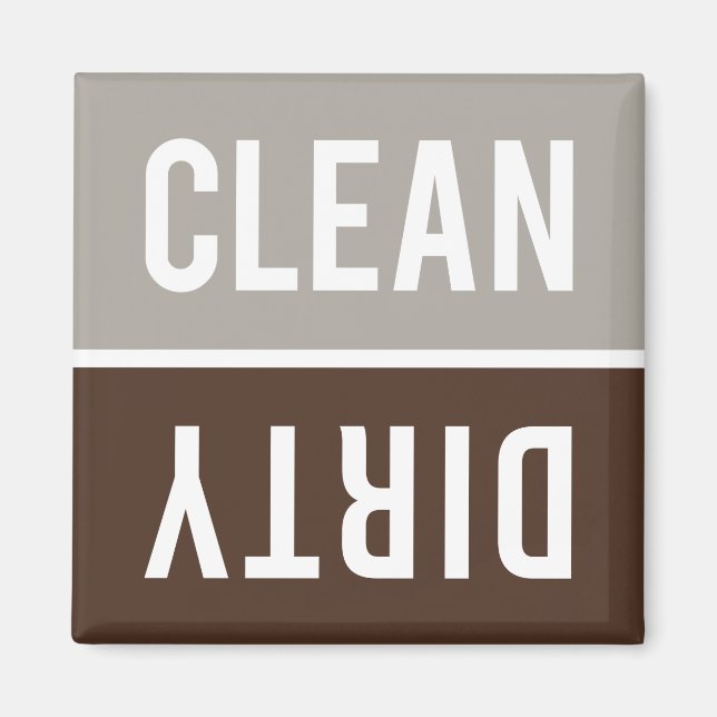 Dishwasher Magnet CLEAN | DIRTY - Stone Grey Brown (Front)