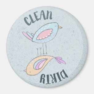 Dishwasher Magnet Dirty Clean Cute Birds