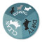 Dishwasher Magnet Pet Dog Running Clean Dirty Aqua