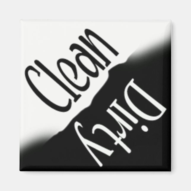 DISHWASHER MAGNET - SQUARE B&W (Front)